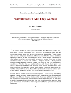 “Simulations”: Are They Games