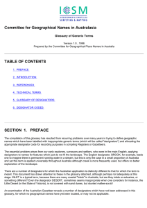 Glossary of Generic Terms - The Intergovernmental Committee on