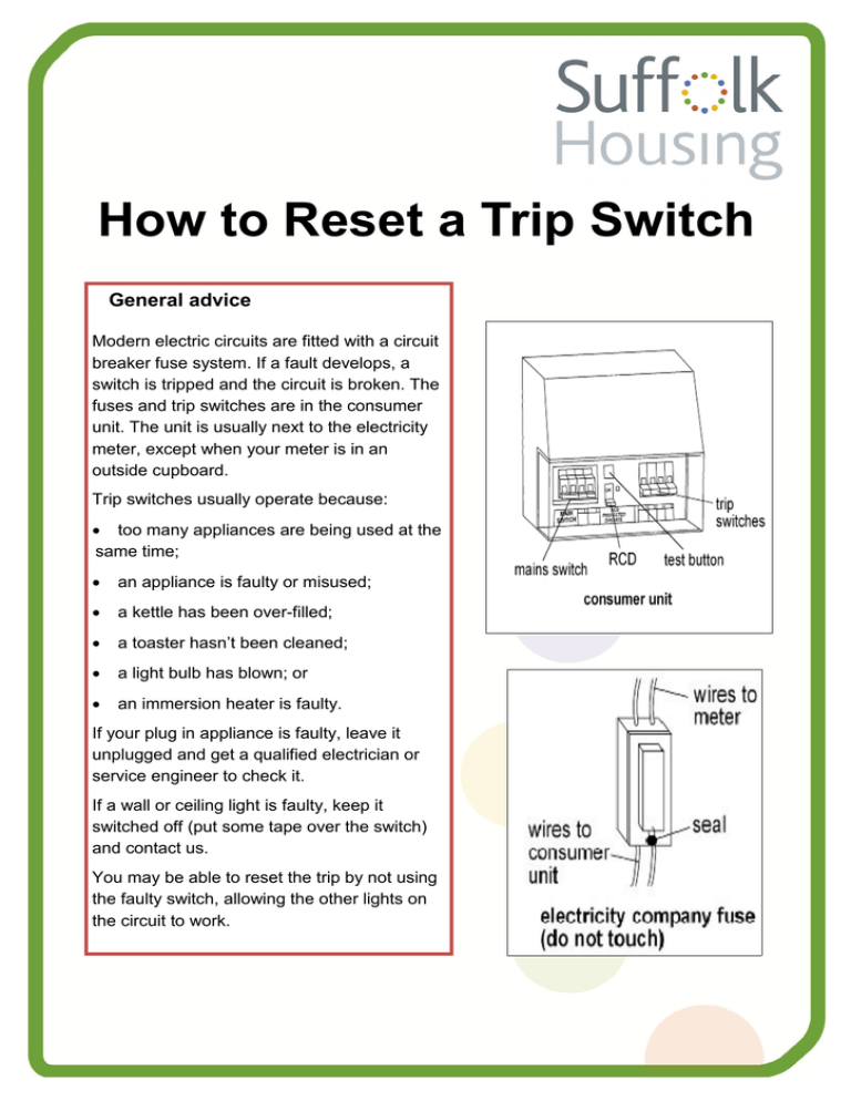 trip switch not staying up