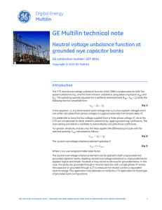 GE Multilin technical note