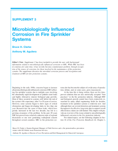 Microbiologically Influenced Corrosion in Fire Sprinkler