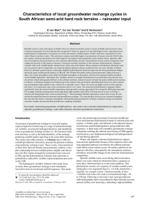 Characteristics of local groundwater recharge cycles in South