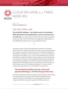Nucleus, Cloud Delivers 2.1 Times More ROI