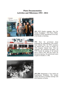 Photo Documentation Activities and Milestones 1993