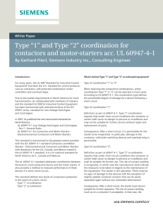 and Type “2” coordination for contactors