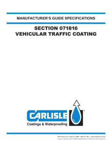 SECTION 071816 VEHICULAR TRAFFIC COATING