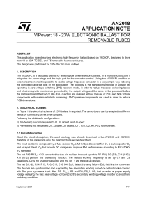 VIPower: 18 - 23W electronic ballast for removable tubes