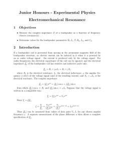 Junior Honours - Experimental Physics Electromechanical Resonance