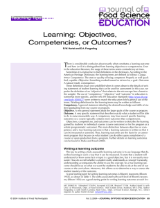 Learning: Objectives, Competencies, or Outcomes?