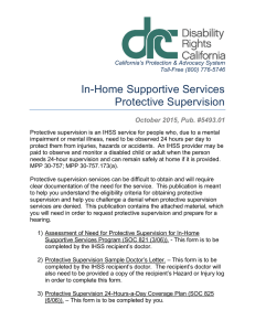 In-Home Supportive Services Protective Supervision