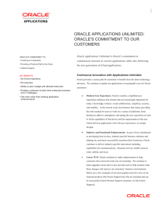 Oracle Applications Unlimited Data Sheet
