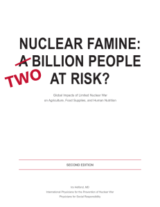 nuclear famine: a billion people at risk?