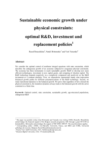 Sustainable economic growth under physical constraints: optimal