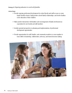 Strategy 8: Preparing educators to work with families • Provide