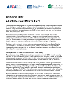 GRID SECURITY: A Fact Sheet on GMDs vs. EMPs