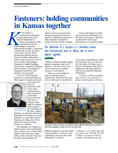 Fasteners: holding communities in Kansas together