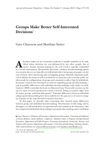 Groups Make Better Self-Interested Decisions