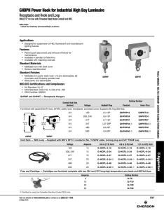 GHBPH Power Hook for Industrial High Bay Luminaire Catalog