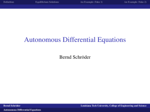 Autonomous Differential Equations