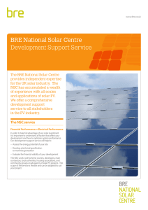 BRE National Solar Centre Development Support Service
