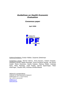 Guidelines on Health Economic Evaluation