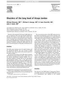 Disorders of the long head of biceps tendon
