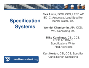 Specifications System Presentation