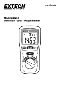 User Guide Model 380260 Insulation Tester / Megohmmeter