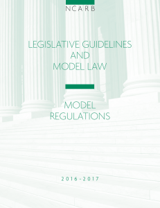 legislative guidelines and model law model regulations