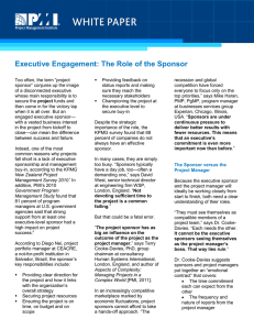 Executive Engagement: The Role of the Sponsor