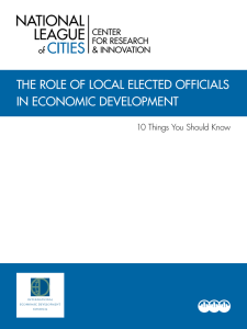 The Role of Local Elected Officials in Economic Development: 10