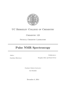 Pulse NMR Spectroscopy - University of California, Berkeley