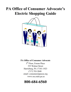 Electric Shopping Guide - Office of Consumer Advocate