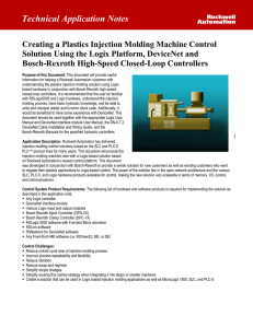 Creating a Plastics Injection Molding Machine Control Solution