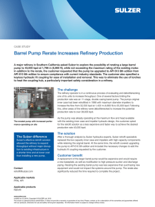 Barrel Pump Rerate Increases Refinery Production