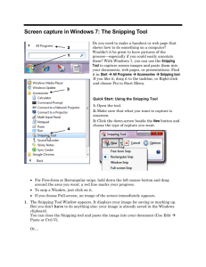 Screen capture in Windows 7: The Snipping Tool