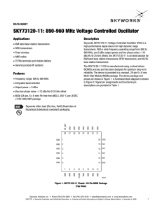 SKY73120-11: 890-960 MHz Voltage Controlled Oscillator