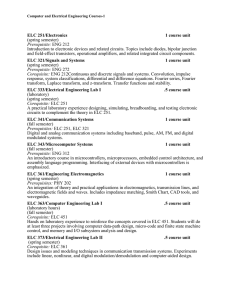 ELC 251/Electronics 1 course unit (spring semester) Prerequisite