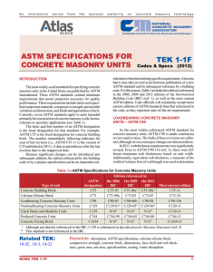 astm specifications for concrete masonry units tek 1-1f - NCMA - E-Tek