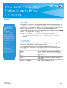 Xerox Standard Accounting: Tracking Usage by Service Customer Tip