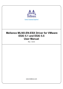 Mellanox MLNX-EN-ESX Driver for VMware ESXi 5.1 and ESXi 5.5