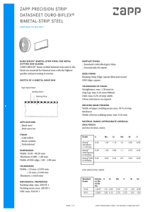 zapp precision strip datasheet duro-biflex® bimetal