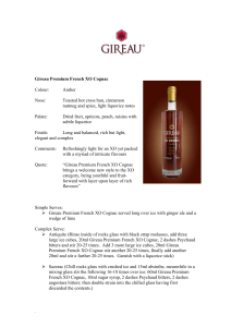 Gireau Premium French XO Cognac Colour: Amber Nose: Toasted