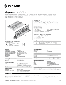 Raychem ACS-CRM - Pentair Thermal Management