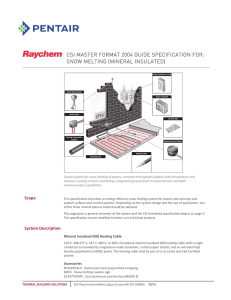 Raychem Snow Melting MI Engineering Specifications