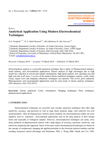 Analytical Application Using Modern Electrochemical Techniques