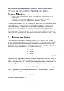 Aims and Objectives 1 Cartesian coordinates