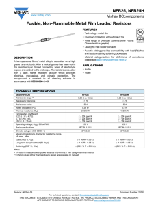 NFR25, NFR25H Fusible, Non-Flammable Metal Film Leaded