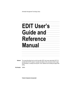 Edit User`s Guide and Reference Manual