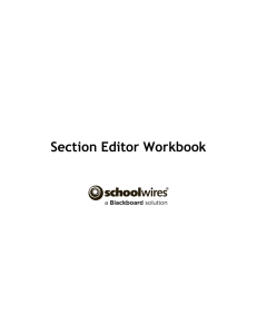 Section Editor Workbook - Schoolwires